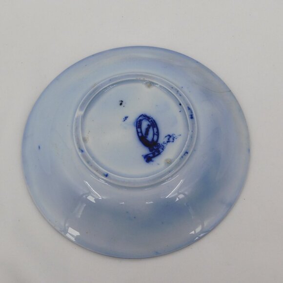 Podmore Walker Temple Pattern Antique Porcelain Blue Flow 6" Fruit Bowl FLAW - Picture 5 of 9